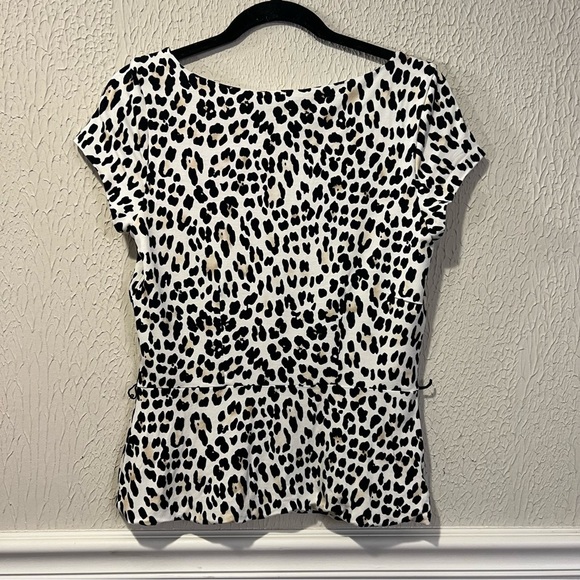 White House Black Market Leopard Print Peplum Top size small - Picture 10 of 12